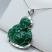  18KT WHITE GOLD ~.24 TOTAL CARAT WT. DIAMOND ACCENT 1 5/8" JADE BUDDHA PENDANT