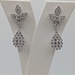  18KT WHITE GOLD ~4 TOTAL CARAT WT. DIAMOND CLUSTER 1 1/4" DANGLE POST EARRINGS