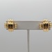  18KT YELLOW GOLD CHUNKY RIBBED CRISSCROSS 3/4" STUD EARRINGS