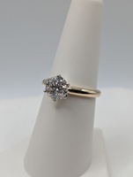  SIZE 7 14KT YELLOW GOLD ~1.5 CARAT ROUND BRILLIANT CUT DIAMOND SOLITAIRE RING