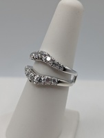  SIZE 7 14KT WHITE GOLD ~.70 TOTAL CARAT WT. DIAMOND CONTOURED RING GUARD