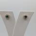  14KT YELLOW GOLD ~.70 TOTAL GEM WT. EMERALD & DIAMOND HALO 1/4" STUD EARRINGS
