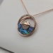  14KT ROSE GOLD NA HOKU ~.40 TOTAL CARAT WT. DIAMOND & ABALONE 3/4" PENDANT
