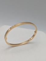  18KT YELLOW GOLD CARTIER SINGLE SCREW 2 1/4" LOVE BANGLE BRACELET