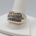  SIZE 11 14KT YELLOW GOLD ~.80 TOTAL CARAT WT. DIAMOND 3-ROW RING