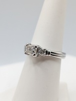  SIZE 7 50 PLATINAIRE ~.72 TOTAL CARAT WT. THREE DIAMOND RING