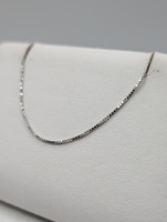 14kt White Gold 16" 0.9mm Box Link Chain