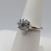  SIZE 7 14KT WHITE GOLD ~.70 TOTAL CARAT WT. ROUND DIAMOND CLUSTER RING