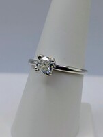  SIZE 7.5 14KT WHITE GOLD .91 CARAT CUSHION MODIFIED CUT DIAMOND SOLITAIRE RING