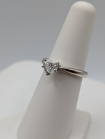  SIZE 6 14KT WHITE GOLD .90 CARAT HEART BRILLIANT CUT DIAMOND SOLITAIRE RING