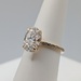  SIZE 7 14KT YELLOW GOLD LAB GROWN 3 CARAT OVAL DIAMOND ACCENTED RING