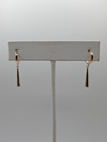  18KT YELLOW GOLD 1" ELONGATED HOLLOW TEARDROP EARRINGS