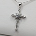  18KT WHITE GOLD ~.40 TOTAL CARAT WT. DIAMOND ACCENT 1 1/8" CROSS PENDANT
