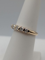  SIZE 7 14KT YELLOW GOLD ~.50 TOTAL CARAT WT. 4-DIAMOND ACCENT BAND RING
