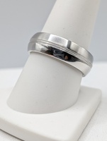  SIZE 9.5 950 PLATINUM BRUSHED AND POLISHED FINISH 7mm COMFORT BAND RING