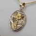  10KT YELLOW GOLD OVAL DOUBLE SIDED 1" RELIGIOUS MEDAL PENDANT