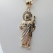  14KT TWO TONE GOLD ST. JUDE 2 3/8" FIGURAL RELIGIOUS PENDANT