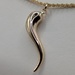  14KT YELLOW GOLD 2 1/2" ITALIAN HORN PENDANT