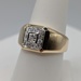  SIZE 9 18KT YELLOW GOLD ~.50 TOTAL CARAT WT. ROUND DIAMOND HALO SQUARE TOP RING