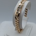  18KT YELLOW GOLD ~1 TOTAL CARAT WT. 3-DIAMOND BAR IN 8" ID STYLE BRACELET