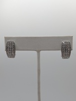  14KT WHITE GOLD LAB GROWN ~1 TOTAL CARAT WT. DIAMOND PAVE 5/8" POST EARRINGS