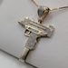  10KT YELLOW GOLD ~.50 TOTAL CARAT WT. DIAMOND ACCENT 1 5/8"  UZI GUN PENDANT