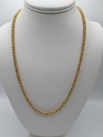  18KT YELLOW GOLD BARAKA 22" INTERLOCKING DOUBLE LINK CUSTOM CHAIN