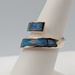  SIZE 7 14KT YELLOW GOLD OPAL INLAY OPEN OVERLAP STYLE BAND RING
