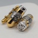  925 STERLING SILVER GOLD PLATED 1" CIGAR CUFFLINKS