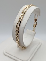  14KT YELLOW GOLD 8" FIGARO LINK BRACELET