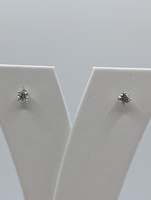  14KT WHITE GOLD ~.24 TOTAL CARAT WT. ROUND BRILLIANT CUT DIAMOND STUD EARRINGS