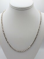  14KT WHITE GOLD 22 1/2" DIAMOND CUT ROPE LINK CHAIN