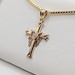 14KT TWO TONE GOLD 1 1/8" DRAPED CROSS PENDANT