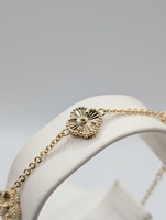  14KT YELLOW GOLD 7 1/2" CLOVER LINK BRACELET