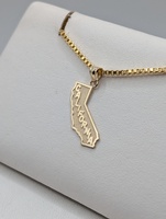  14KT YELLOW GOLD 1" CALIFORNIA STATE PENDANT