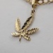  14KT YELLOW GOLD ETCHED PATTERN 3/4" LEAF PENDANT