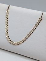  14KT YELLOW GOLD 24 1/2" DIAMOND CUT CURB LINK CHAIN