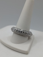  SIZE 11 14KT WHITE GOLD LAB GROWN ~3 TOTAL CARAT WT. DIAMOND PAVE SET BAND RING