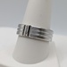  SIZE 10 14KT WHITE GOLD ~.30 TOTAL CARAT WT. 3-DIAMOND ACCENT RIDGED BAND RING