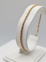  18KT YELLOW GOLD 8" ROPE LINK BRACELET