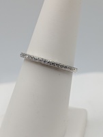  SIZE 7 14KT WHITE GOLD ~.20 TOTAL CARAT WT. DIAMOND PAVE BAND RING