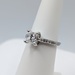  SIZE 6 950 PLATINUM ~1.2 CARAT PRINCESS CUT DIAMOND WITH DIAMOND ACCENTS RING