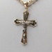  10KT TWO TONE GOLD 1 1/2" RELIGIOUS CROSS PENDANT