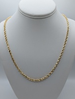  14KT YELLOW GOLD 24" ROPE LINK CHAIN