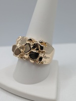  SIZE 10 14KT YELLOW GOLD NUGGET RING