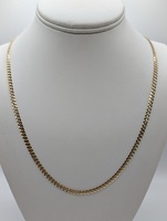  14KT TWO TONE GOLD 24 1/2" DIAMOND CUT CURB LINK CHAIN