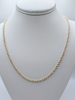  14KT YELLOW GOLD 22 1/2" ROPE LINK CHAIN