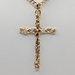  18KT YELLOW GOLD BARK FINISH 2" CROSS PENDANT