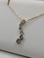 14KT YELLOW GOLD ~1 TOTAL CARAT WT. DIAMOND 7/8" ETERNITY DROP PENDANT